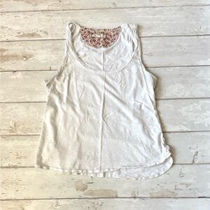Pure + Good S/M Womens White Tank Top Sleeveless Short A-Line 100% Cotton Small